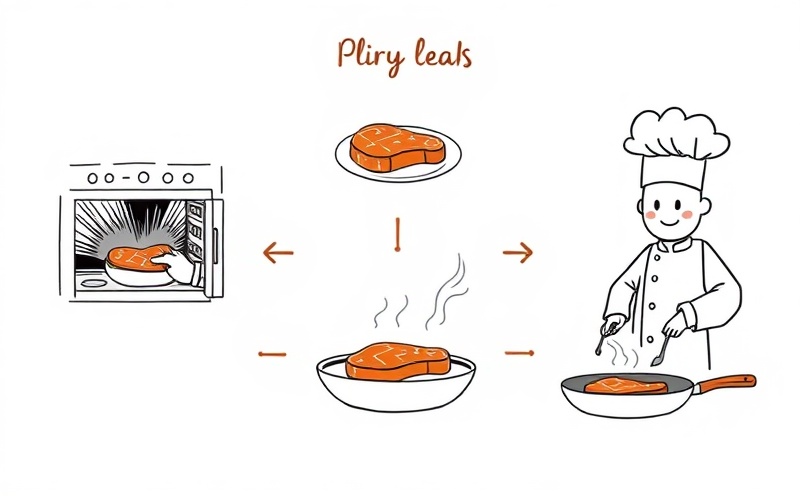 Step-by-step demonstration of reverse sear steak cooking technique